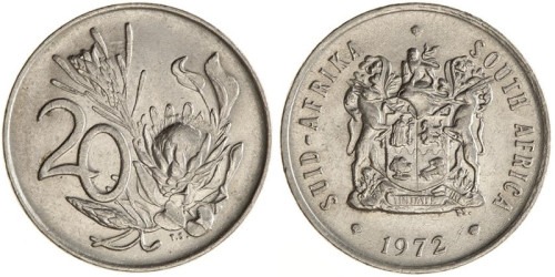 20 центов 1972 ЮАР