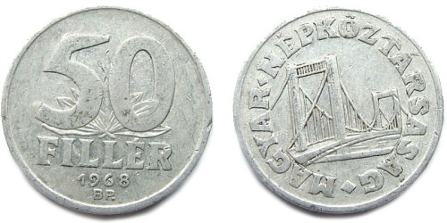 50 филлеров 1968 Венгрия