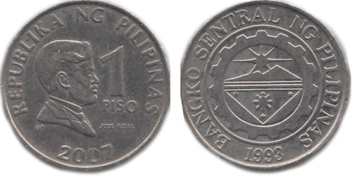 1 песо 2007 Филиппины