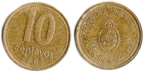 10 сентаво 2005 Аргентина