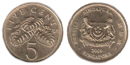 5 центов 2009 Сингапур
