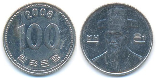 100 вон 2006 Южная Корея