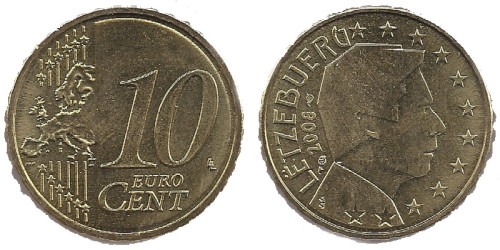 10 евроцентов 2008 Люксембург