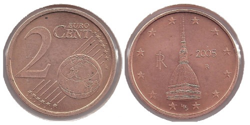 2 евроцента 2005 Италия
