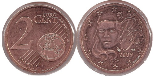 2 евроцента 2009 Франция