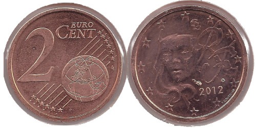 2 евроцента 2012 Франция