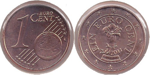 1 евроцент 2011 Австрия