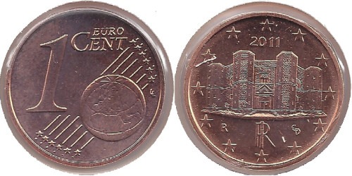 1 евроцент 2011 Италия