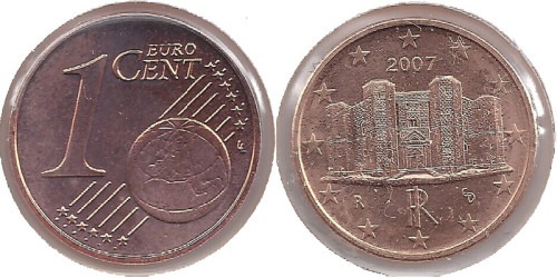 1 евроцент 2007 Италия