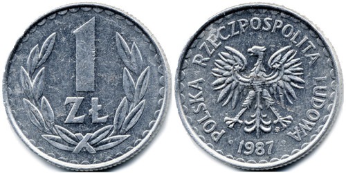 1 злотый 1987 Польша