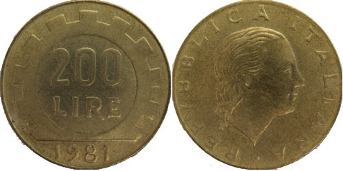 200 лир 1981 Италия