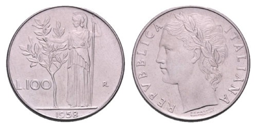 100 лир 1958 Италия