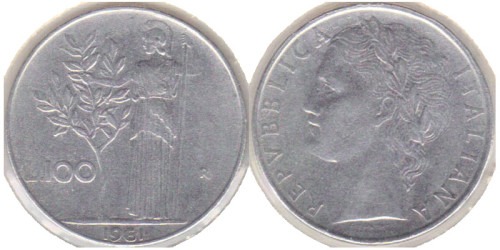 100 лир 1961 Италия