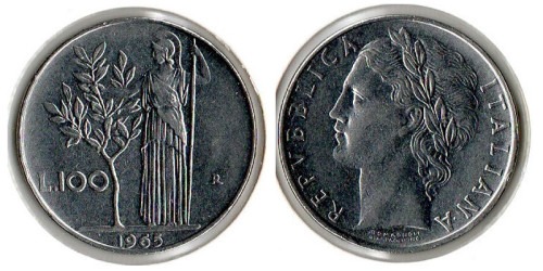 100 лир 1965 Италия