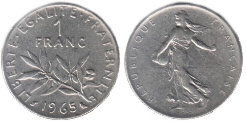 1 франк 1965 Франция