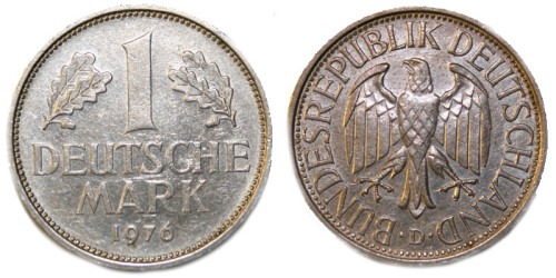 1 марка 1976 «D» ФРГ