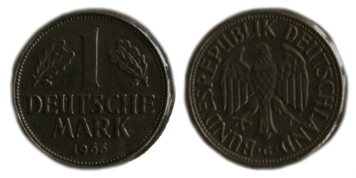 1 марка 1966 «G» ФРГ