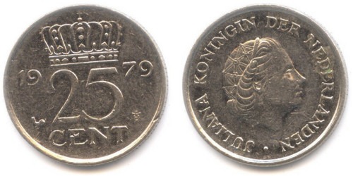 25 центов 1979 Нидерланды