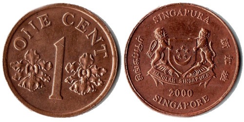 1 цент 2000 Сингапур