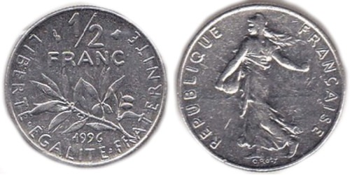 1/2 франка 1996 Франция