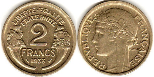 2 франка 1938 Франция