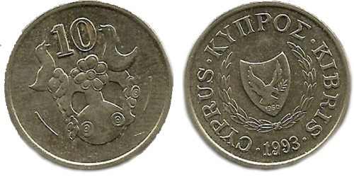 10 центов 1993 Республика Кипр