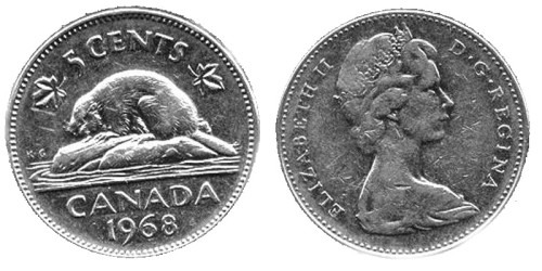 5 центов 1968 Канада