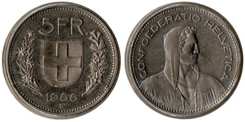 5 франков 1988 Швейцария