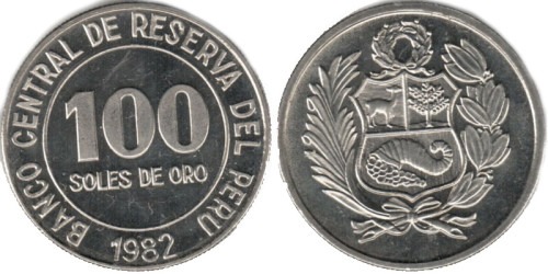 100 соль 1982 Перу