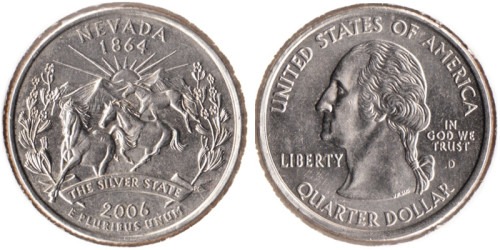 25 центов 2006 D США — Невада — Nevada UNC