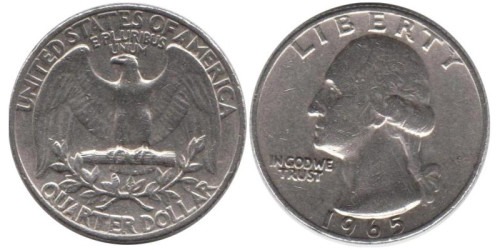 25 центов 1965 США