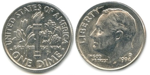 10 центов 1994 D США