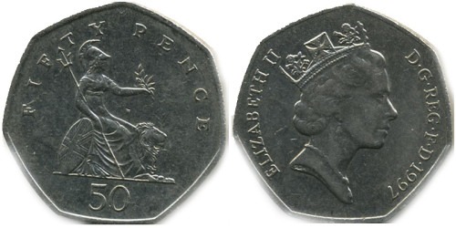50 пенсов 1997 Великобритания