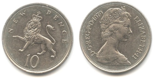10 пенсов 1979 Великобритания