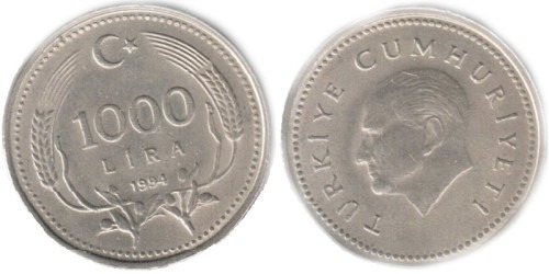 1000 лир 1994 Турция