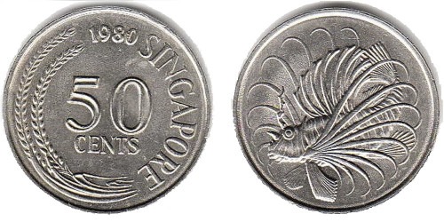 50 центов 1980 Сингапур