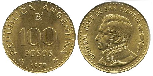 100 песо 1979 Аргентина