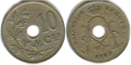 10 сантимов 1925 Бельгия (VL)