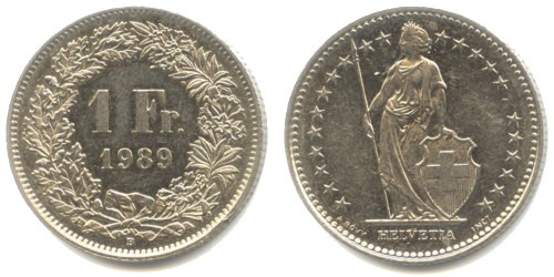 1 франк 1989 Швейцария