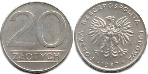20 злотых 1987 Польша