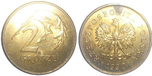2 гроша 1990 Польша