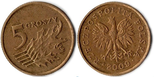 5 грошей 2009 Польша