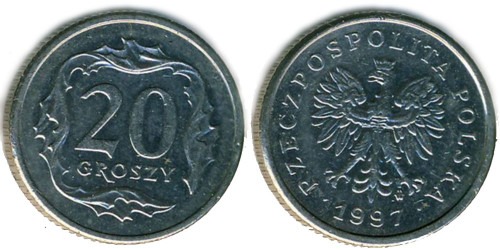 20 грошей 1997 Польша