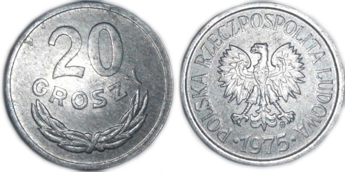 20 грошей 1975 Польша