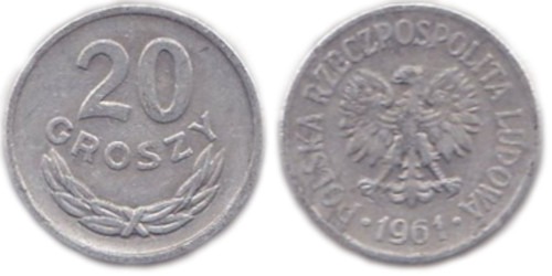 20 грошей 1961 Польша