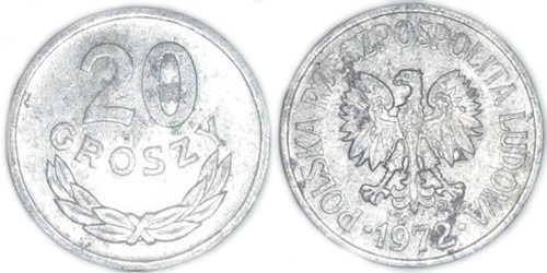 20 грошей 1972 Польша