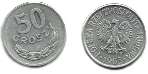 50 грошей 1965 Польша