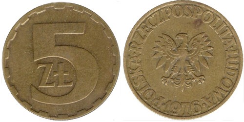 5 злотых 1976 Польша
