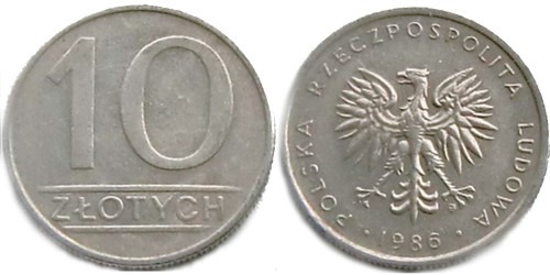 10 злотых 1986 Польша