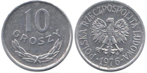 10 грошей 1976 Польша